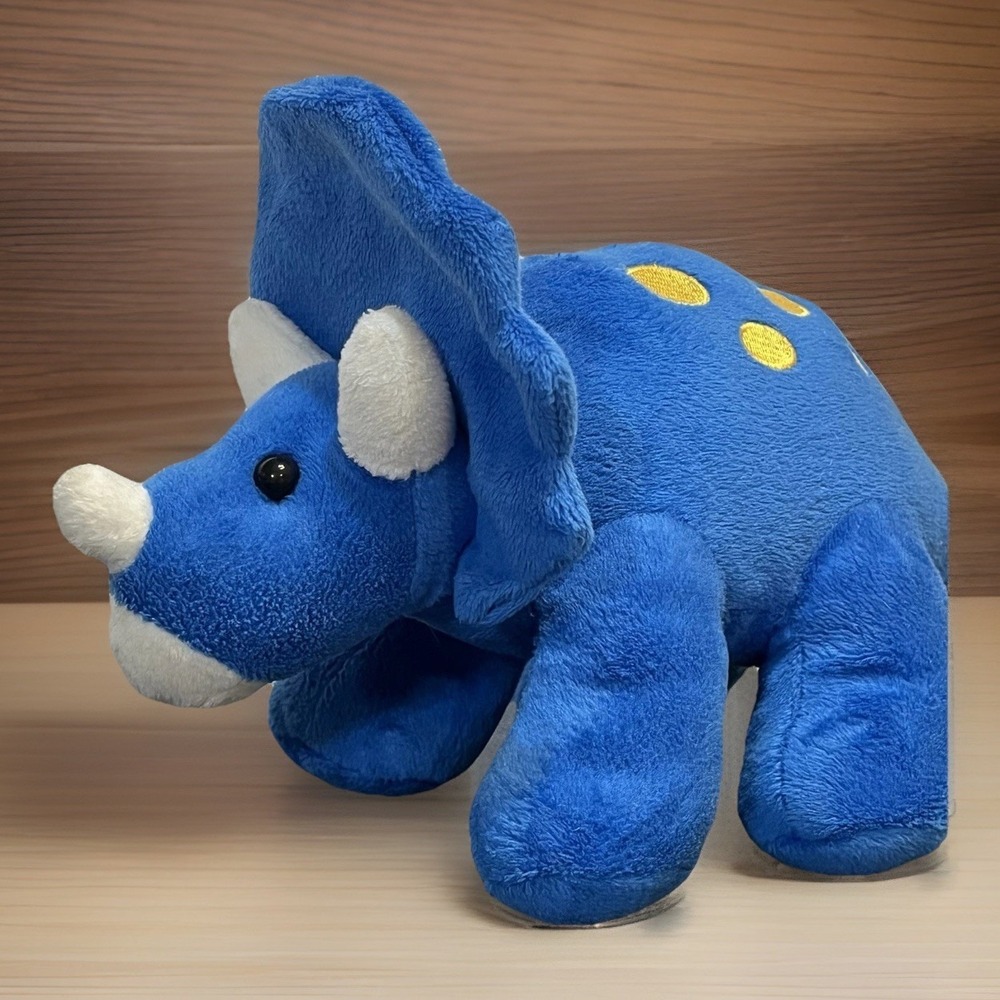Prextex Royal Blue Triceratops Dinosaur Plush Stuffed Animal 2021 Toy